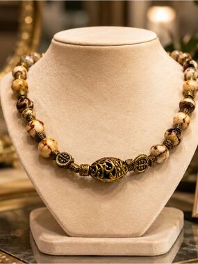 Jasper Tibetan Style Necklace Handmade Designer Jewelry